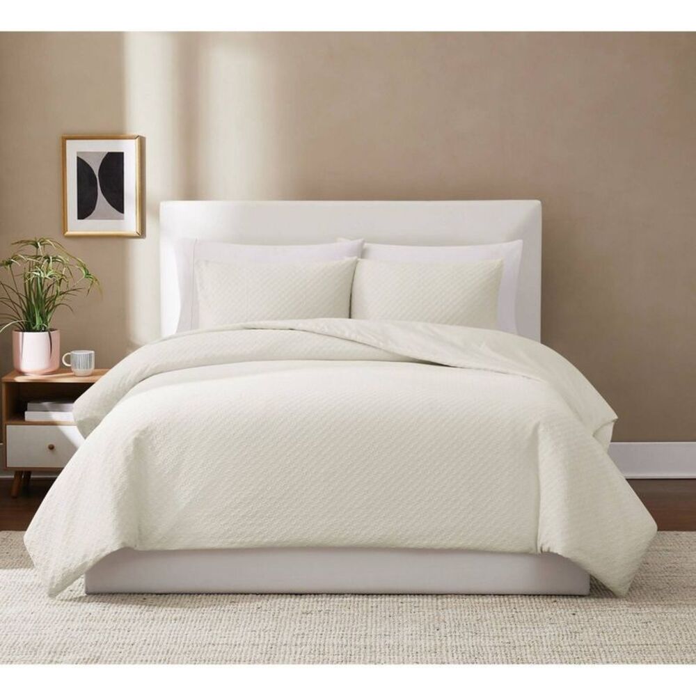 Brooklyn Loom -  Twin/Twin XL Woven Texture Comforter Cream